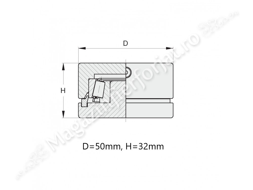 265.50 Pivot inferior sudabil D.50mm cu rulment si gresor de la FAC Italia