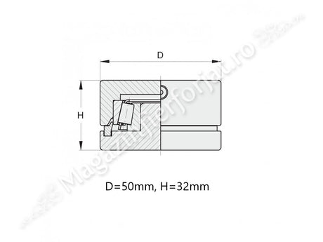 265.50 Pivot inferior sudabil D.50mm cu rulment si gresor de la FAC Italia