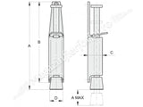 Opritor FAC de poarta batanta sau usa pietonala de 40Kg, cu pedala de dezarmare H.165mm 