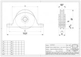 Rola cu suport interior pentru profil "V" D.80mm IBFM Italia 250KG greutatea maxima a portii