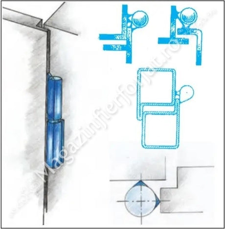 Balama cu forma de LACRIMA cu frecare pe RULMENT D.20mm H.140mm IBFM ITALIA