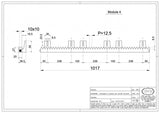 Cremaliera din plastic DUR cu insertie metalica, de la IBFM Italia, aplicabila, 1ML