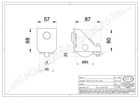 KIT poarta culisanta AUTOPORTANTA 2160/8 IBFM ITALIA, 300KG greutatea maxima a portii si o deschidere de maxim 4ML