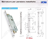 Broasca ICSA 121 pentru PERSIANE / OBLOANE / GRATII  cu inchidere in 3 puncte, fara butuc