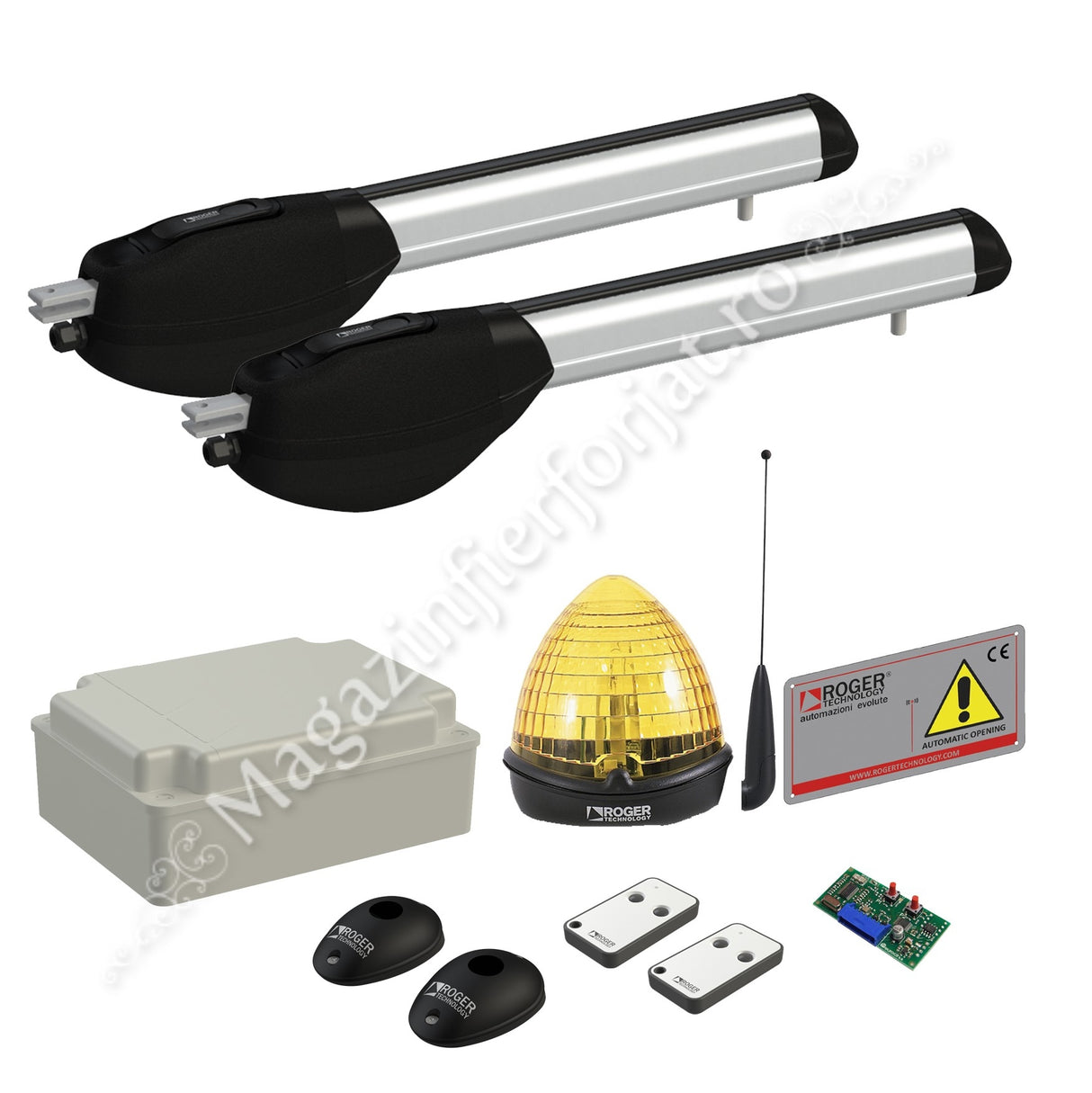 KIT automatizare poarta batanta Roger Technology Kit R20/310, 250Kg, 3ML/canat, 230Vac