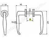 Set manere de poarta pietonala NEGRE, reglabile pentru profil intre 35-50mm, din aluminiu, IBFM Italia