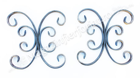 UNV40.20 Ornament C cu H.220 x L.110mm din platband 12x5mm neted cu capetele forjate