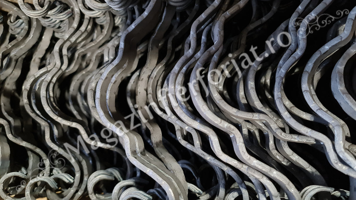 UNV40.9.1 Ornament Omega forjat 260x70mm din 12x5mm amprentat pe cant