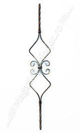 UNV70.14 Balustru din fier forjat model "CLEPSIDRA" H.900mm L.160mm