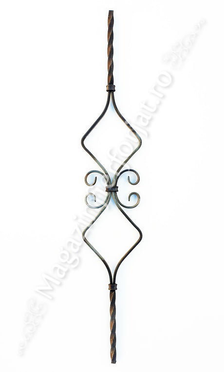 UNV70.14 Balustru din fier forjat model "CLEPSIDRA" H.900mm L.160mm