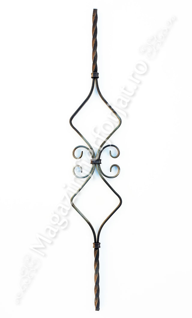 UNV70.14 Balustru din fier forjat model "CLEPSIDRA" H.900mm L.160mm