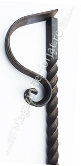 UNV71.2 Stalp de balustrada cu H.1200mm din fier PLIN 30x30mm rasucit pe o portiune de 700mm
