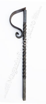 UNV71.2 Stalp de balustrada cu H.1200mm din fier PLIN 30x30mm rasucit pe o portiune de 700mm